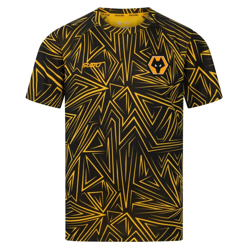 Wolverhampton Wanderers Store | Shop Official 2025-26 Home Pre Match T-Shirt – Black – Junior Wolves Gear
